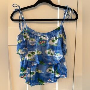 Hollister Hawaiian Print Flowy Top